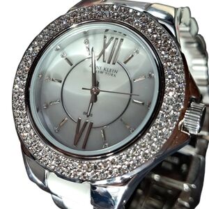 Anne Klein Mother Of Pearl, Silver and White Watch Set